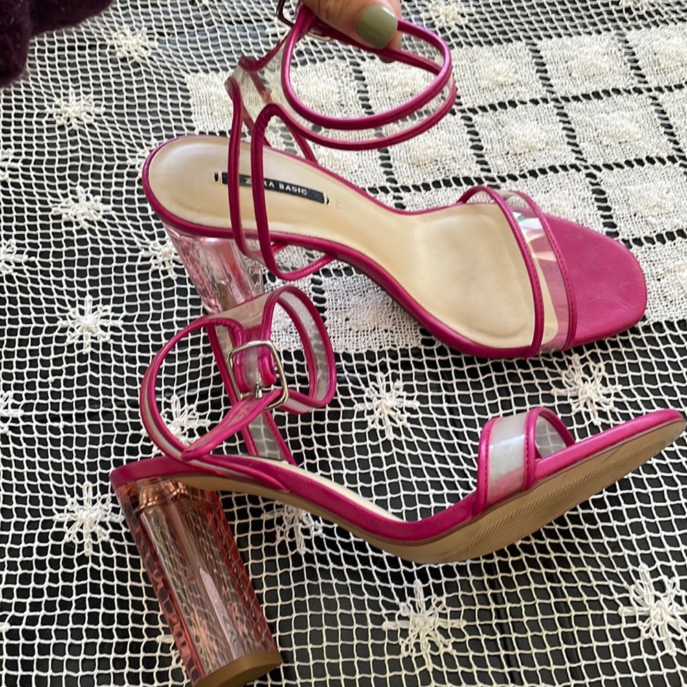 Zara basic hot pink heels
